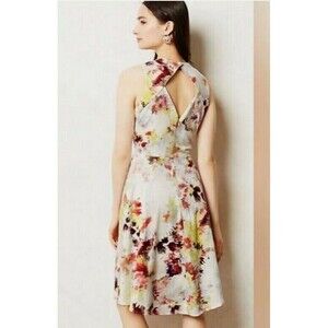 Hunter Bell Kukka Pixel Tea A Line Dress Keyhole Back Sz 12 Petite Anthropologie